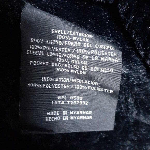 Heat Keep Womens Puffer Coat M Faux Fur Lining Black Zip Pockets CL - Picture 6 of 8